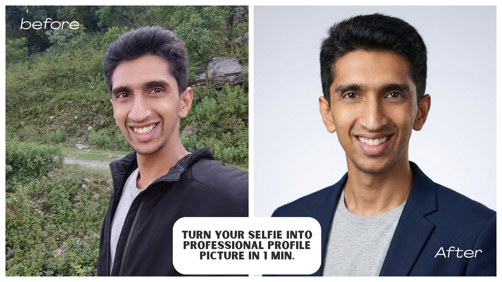 Before and After Professional Headshot